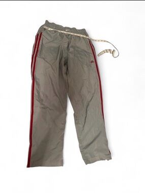 adidas Men’s Light Gray Sweatpants with Red Stripes